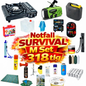 BLACKOUTPro Notfall Survival Kit 318 tlg Blackout Vorsorge Set M Prepper Notfallausrüstung Katastrophenschutz Camping Outdoor Emergency Set