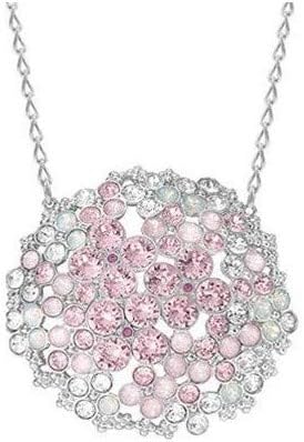 Swarovski Damen Halskette 5111318 – Elegante rhodinierte Schmuckkette mit rosa Farbverlauf Swarovski Kristallen, lang 75 cm, luxuriöse Damen Halskette mit Anhänger, hochwertiger Schmuck für Damen