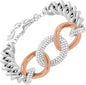 Swarovski Bound Damen Armband 5080042, Verstellbar, Roségold Vergoldetes Glasarmband mit Verstecktem Sicherheitsverschluss, Kristallverzierter Schmuck für Eleganz und Alltag