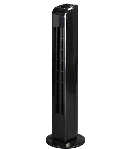 Commodoor TV02 Turmventilator 76cm, Schwarz – Leiser Säulenventilator mit 3 Geschwindigkeitsstufen, 75° Oszillation, Energieeffizienzklasse A+, Ideal für Räume bis 50 m², Geräuscharmer Betrieb und modernes Design