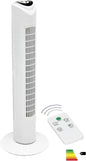 Commodoor TVE19 Turmventilator mit Fernbedienung, 45W, Standventilator 80cm, sehr leise, Schwenkfunktion, 3 Geschwindigkeitsstufen, Säulenventilator