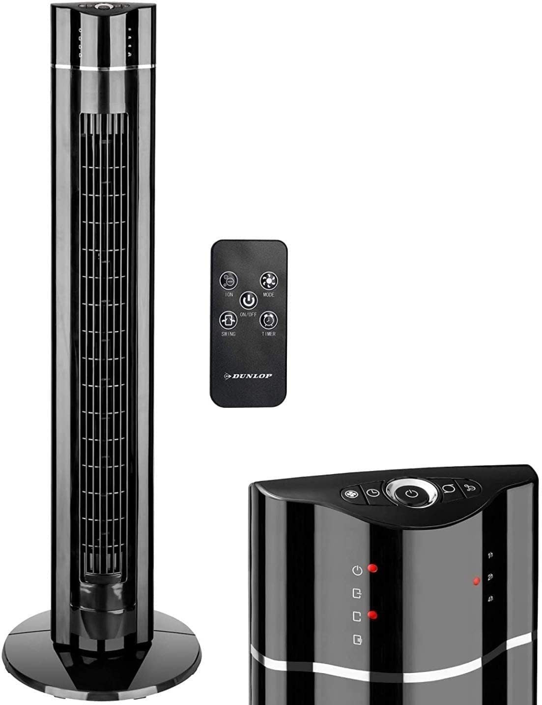 Commodoor TVE20 Turmventilator Säulenventilator Standlüfter mit Fernbedienung leise stromsparend 107 cm hoher Raumlüfter Oscillation Schlafzimmer Ventilator Kinderzimmer Büro Lüfter