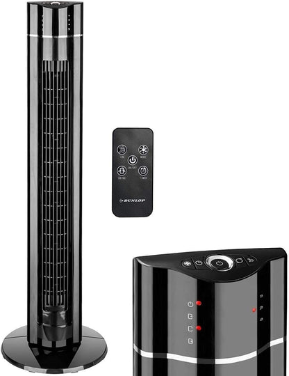 Commodoor TVE20 Turmventilator Säulenventilator Standlüfter mit Fernbedienung leise stromsparend 107 cm hoher Raumlüfter Oscillation Schlafzimmer Ventilator Kinderzimmer Büro Lüfter