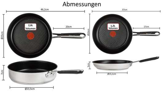 Tefal E30- Set 10 | Jamie Oliver Pfannenset – 4-teilig, 28 cm Wok, 24 cm Pfanne mit Titanium Excellence Antihaftbeschichtung, ThermoSpot, Induktionsgeeignet, spülmaschinenfest, mit Pfannenschoner und Wender