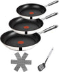 Tefal E30 Jamie Oliver Set 13 Edelstahlpfannenset Induktion 6-teilig 20 cm + 24 cm + 28 cm mit Titanium Excellence Antihaftbeschichtung, ThermoSpot, rutschfestem Griff, für alle Herdarten geeignet, Spülmaschinenfest