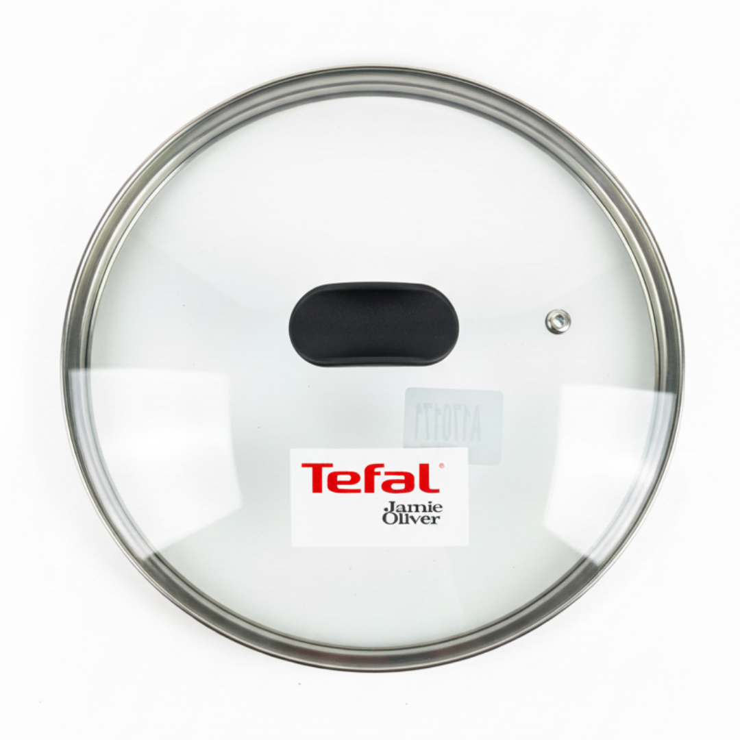 Tefal Jamie Oliver Glasdeckel 24 cm – Glasdeckel für Töpfe und Pfannen, Dampföffnung, hitzebeständig bis 260 °C, Jamie Oliver Topfdeckel Deckel