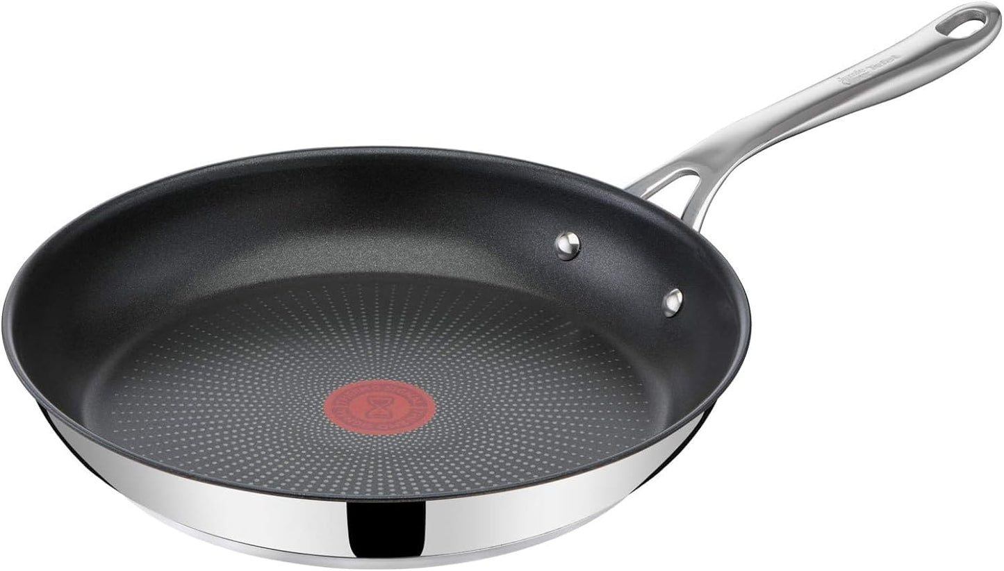 Tefal E3040644 Jamie Oliver Cook's Direct On Bratpfanne 28 cm | Antihaftbeschichtung | Induktionsgeeignet & Backofenfest | Robuster Edelstahl mit Genietetem Griff