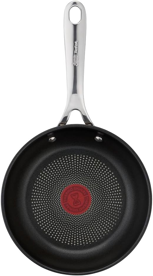 Tefal E3040644 Jamie Oliver Cook's Direct On Bratpfanne 28 cm | Antihaftbeschichtung | Induktionsgeeignet & Backofenfest | Robuster Edelstahl mit Genietetem Griff