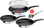 Tefal E43510 Jamie Oliver Pfannenset 5 tlg Induktion, inkl Deckel 28cm+Wender, Pfanne 20,26,28 cm, alle Herdarten, Bratpfanne Antihaft-beschichtet [Energieklasse A++]