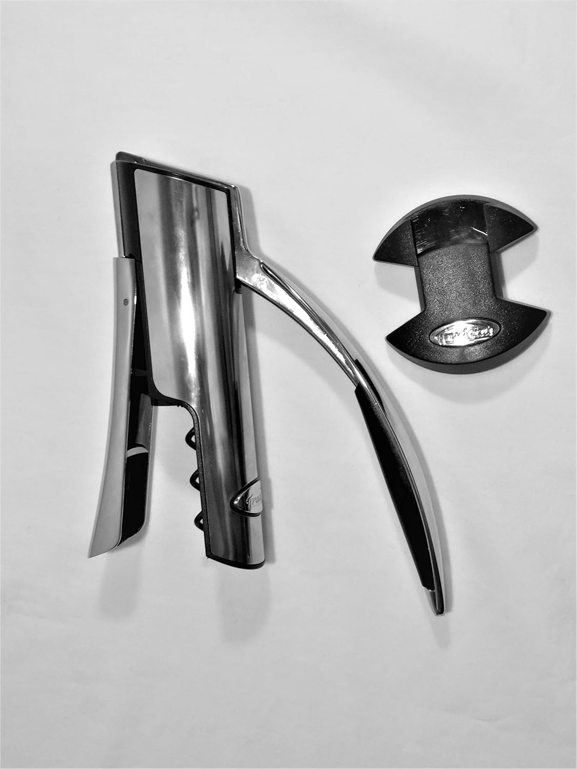 Trudeau 579198 Edelstahl Automatischer Hebel-Korkenzieher Deluxe, 476 Gramm Schwerer Weinöffner mit Antihaftbeschichtung, Robuster Korkenzieher für Flaschen mit Hebelantrieb und Folienschneider