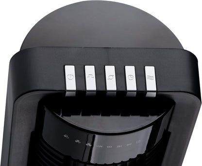Commodoor TV18 XXL Turmventilator 108 cm mit Fernbedienung, leiser Säulenventilator Schwarz mit 3 Stufen, Timer & 180° Oszillation, moderner Standventilator für Wohnzimmer, Büro und Schlafzimmer