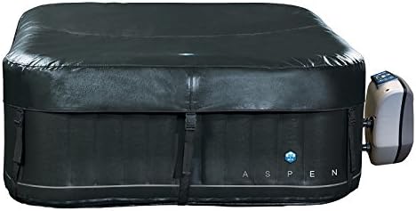 VB Italia Whirlpool aufblasbar Aspen 4 Personen – Quadratischer, selbstaufblasender Outdoor-Spa mit Heizung, 110 Massagedüsen, PVC-Beschichtung, Filtersystem, digitalem Bedienfeld und 700 Liter Volumen