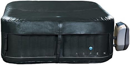 VB Italia Whirlpool aufblasbar Aspen 4 Personen – Quadratischer, selbstaufblasender Outdoor-Spa mit Heizung, 110 Massagedüsen, PVC-Beschichtung, Filtersystem, digitalem Bedienfeld und 700 Liter Volumen