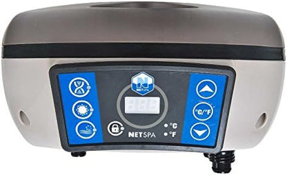 VB Italia Whirlpool aufblasbar Aspen 4 Personen – Quadratischer, selbstaufblasender Outdoor-Spa mit Heizung, 110 Massagedüsen, PVC-Beschichtung, Filtersystem, digitalem Bedienfeld und 700 Liter Volumen