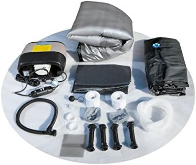 VB Italia Whirlpool aufblasbar Aspen 4 Personen – Quadratischer, selbstaufblasender Outdoor-Spa mit Heizung, 110 Massagedüsen, PVC-Beschichtung, Filtersystem, digitalem Bedienfeld und 700 Liter Volumen