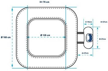 VB Italia Whirlpool aufblasbar Aspen 4 Personen – Quadratischer, selbstaufblasender Outdoor-Spa mit Heizung, 110 Massagedüsen, PVC-Beschichtung, Filtersystem, digitalem Bedienfeld und 700 Liter Volumen