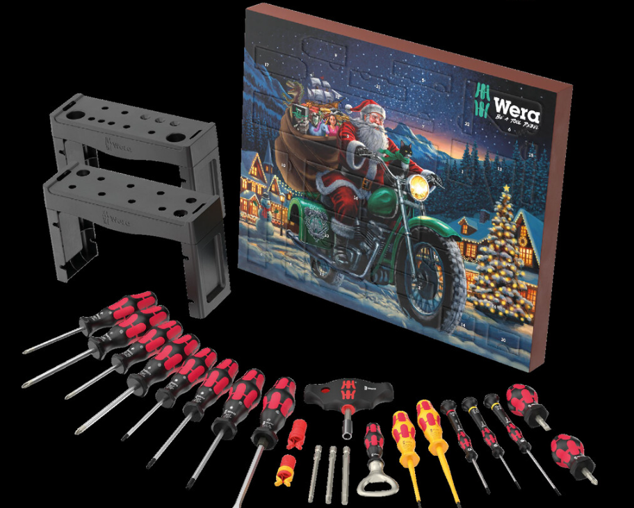 Wera Werkzeug Adventskalender 2025 – Schraubwerkstatt - 28 hochwertigen Werkzeugen Set, 15 Schraubendrehern, Männer und Herren Kalender ( Wert 200€ )