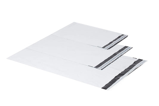 100x schwere LDPE Coex Versandtaschen Weiß-Schwarz 25x35 35x45 40x60 55x77mm 60my 80my reißfest selbstklebend Versandbeutel Verpackungstaschen Polybeutel für große und schwere Artikel