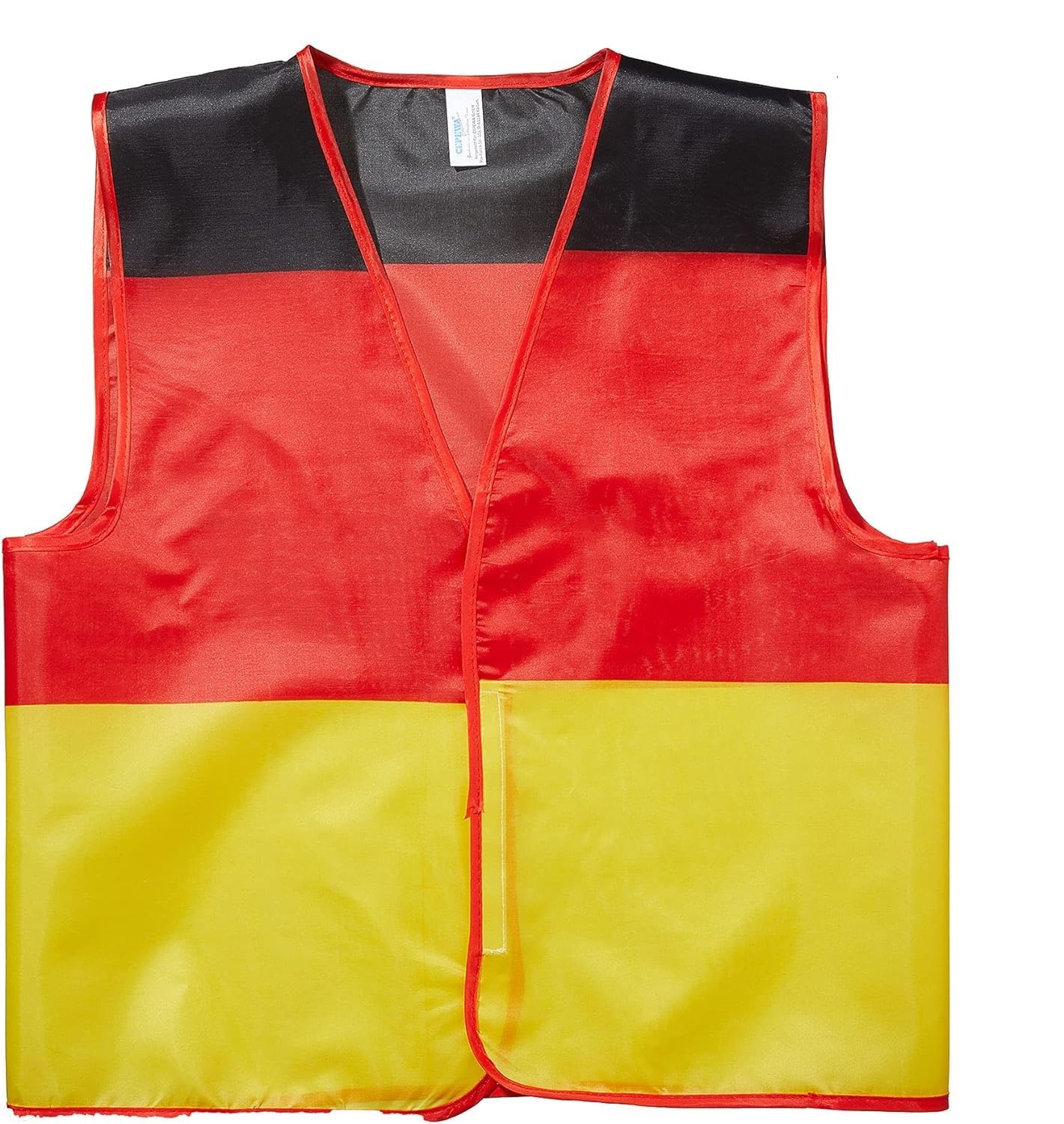 JUNG Fan Weste Deutschland EM 2024 für Damen & Herren – Unisex Fanartikel in Schwarz Rot Gold – leichte Einheitsgröße Weste für Fußball Europameisterschaft Public Viewing & Fanpartys