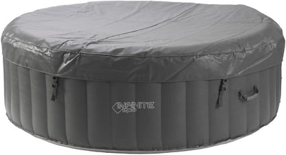 JUNG Infinite Xtra Whirlpool aufblasbar rund beheizter Outdoor Indoor SPA Pool für 4 Personen mit 120 Luftdüsen, integriertem Heizsystem, Filtersystem, Thermoabdeckung & digitaler Steuerung