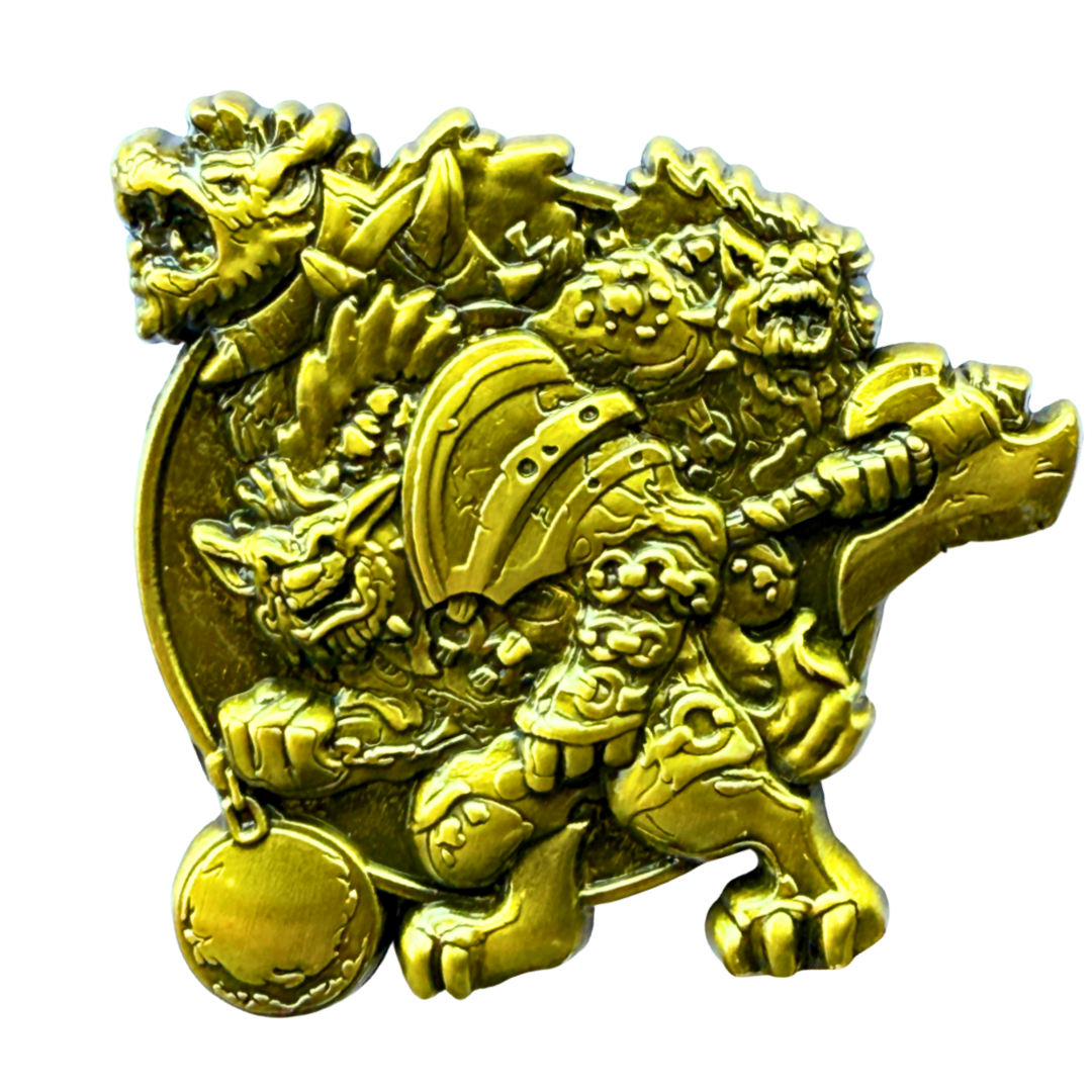 World of Warcraft Three Hogger Moon Emaille Gold Pin – Hochwertiger Metall Anstecker – Offizieller WoW Sammlerpin – Blizzard Fanartikel mit kultigem Meme‑Design