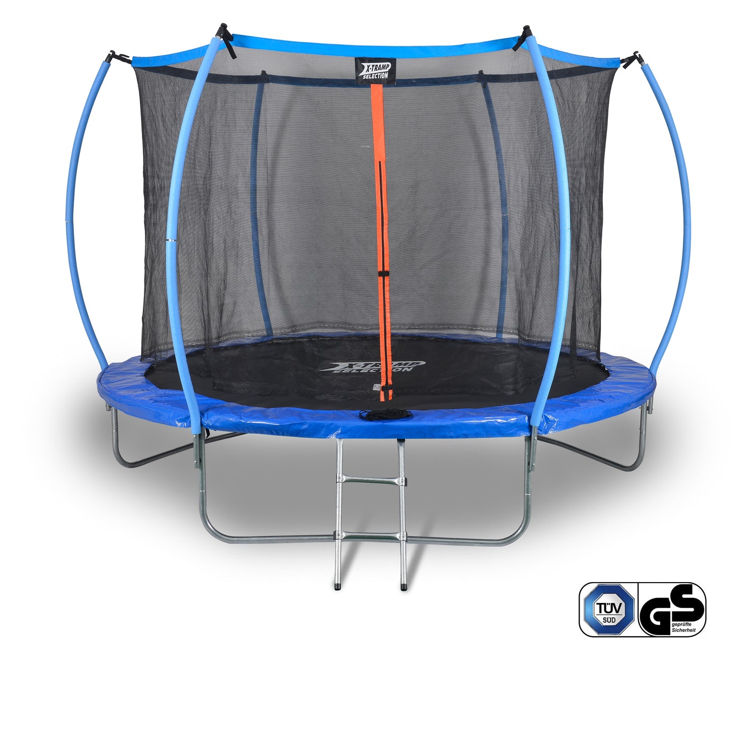 SENA X-Tramp Selection Ø 244 cm, Gartentrampolin für 3 Kinder oder 2 Erwachsene, TÜV geprüft, 180 kg belastbar, mit Sicherheitsnetz, Randabdeckung und Polsterung, ideales Fitness- und Spielgerät für den Garten