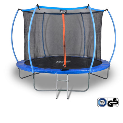 SENA X-Tramp Selection Ø 244 cm, Gartentrampolin für 3 Kinder oder 2 Erwachsene, TÜV geprüft, 180 kg belastbar, mit Sicherheitsnetz, Randabdeckung und Polsterung, ideales Fitness- und Spielgerät für den Garten