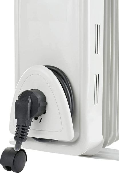 JUNG YPSOS WIN25 Elektrischer Ölradiator Heizkörper mit 13 Heizlamellen – 2500W Hochleistungs-Elektroheizgerät mit Thermostat, energiesparend, mobil, sicher, Raumheizung für Innenräume bis 40qm