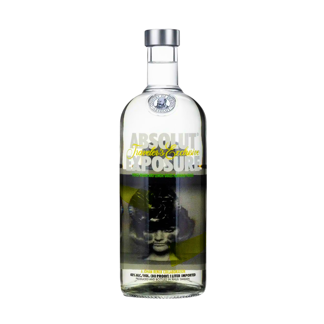 Absolut Vodka 1L Exposure 1 - Limited Edition 2013 – Künstlerischer Wodka mit Honigmelone & Zitronengras, Sammlerflasche mit Lydia Hearst Design, Travel-Retail Exklusiv, limitiert auf 100.000 Stück