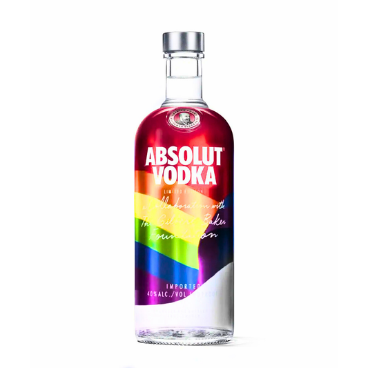 Absolut Vodka 1L Gilbert Baker Pride Edition Sonderflasche Regenbogen-Design LGBTQ Vodka Mexico 2021 Limited Collectors Bottle Sammlerflasche Wodka in Designflasche