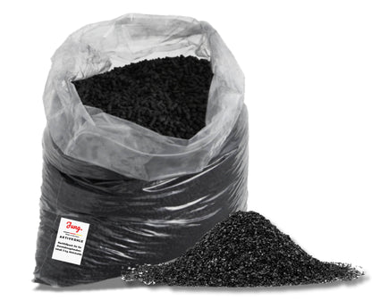 JUNG Aktivkohle Nachfüllpack 2er Set (2x3 kg) für Dunstabzugshauben – Spezialkohle aus Kokosnussschalen gegen Gerüche – Feinstaubreduziert, Universalkompatibel, Made in Germany ( 1004748 )
