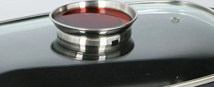 JUNG ALPINA XXL Aluguss Bräter 5,5L mit Glasdeckel, Aromaknopf & Antihaftbeschichtung – Rechteckiger Schmortopf Ofenform Bratentopf Aluminiumguss Ofenfest für Fleisch Gemüse Backofen Herd