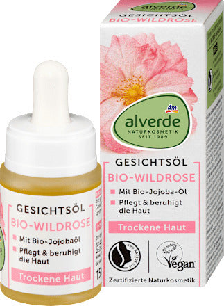 alverde NATURKOSMETIK Gesichtsöl Wildrose, 15 ml