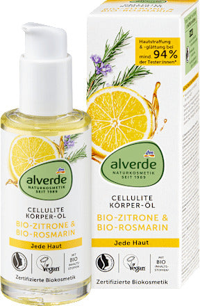 alverde NATURKOSMETIK Körperöl Cellulite Zitrone & Rosmarin, 100 ml