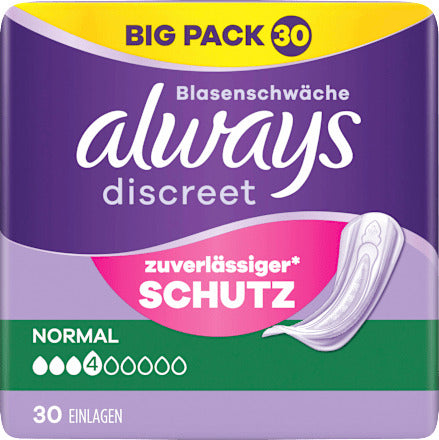always discreet Einlagen Inkontinenz Normal, Big Pack, 30 St
