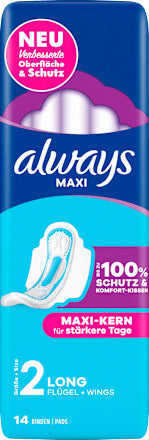 always Maxi-Binden Long mit Flügeln, 14 St