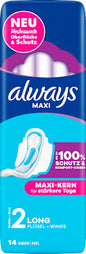 always Maxi-Binden Long mit Flügeln, 14 St