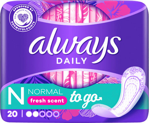 always Slipeinlagen Normal to go mit Frischeduft, 20 St