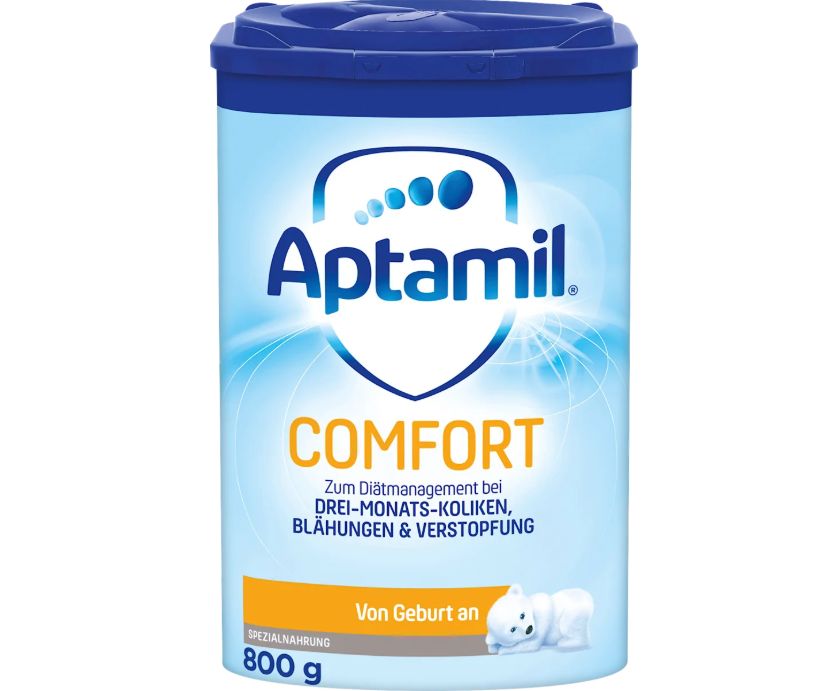 Aptamil Comfort Spezial-Babynahrung für empfindliche Säuglinge mit Blähungen, Koliken & Verstopfung – hydrolysiertes Molkenprotein – sanfte Anfangsnahrung für Neugeborene – 800g