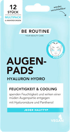 BE ROUTINE Augenpads Hydrogel Hyaluron Multipack (6 Paare), 12 St