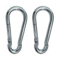 BLACK+DECKER 2 tlg Karabiner Haken 12x140mm Silber 350 Kg Tragfähig Robust Heavy-Duty Für Schwere Lasten Innen Außen Metallkarabiner Aufhängung