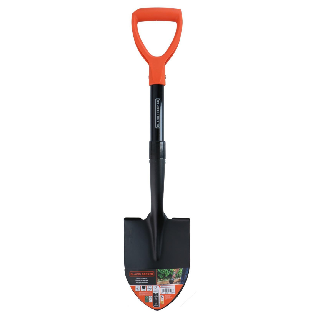 BLACK+DECKER Mini Handgriff Schaufel 67cm Kompakt Robust Gartenarbeit Bodenbearbeitung Tragbar Handlich Langlebig Ergonomisch Werkzeug Outdoor