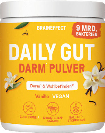 BRAINEFFECT Daily Gut Darm Pulver Vanille, 112 g