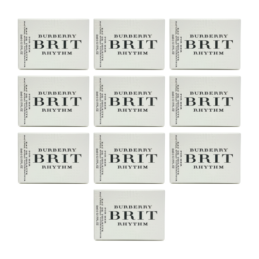Burberry Brit Rhythm for Women Eau de Toilette Miniaturen 5 ml - 10 Stück – Burberry Frauen Duft Mini Flakon Set – für Damen Miniatur Parfüm, EDT Frau