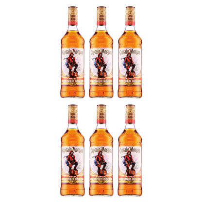 Captain Morgan Spiced Gold Rum 6er 0,7l Alkohol Set – Karibischer Original Gewürzrum mit 35% Vol., Premium Rum Spirituose mit Vanille-Note, Spiced Rum Mixgetränk Klassiker für Cocktailliebhaber - Alcohol