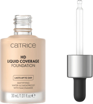 CATRICE Foundation Liquid HD Coverage Waterproof 10 Light Beige, 30 ml