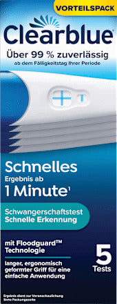 Clearblue Schwangerschaftstest Schnelle Erkennung 1 Min, 5 St