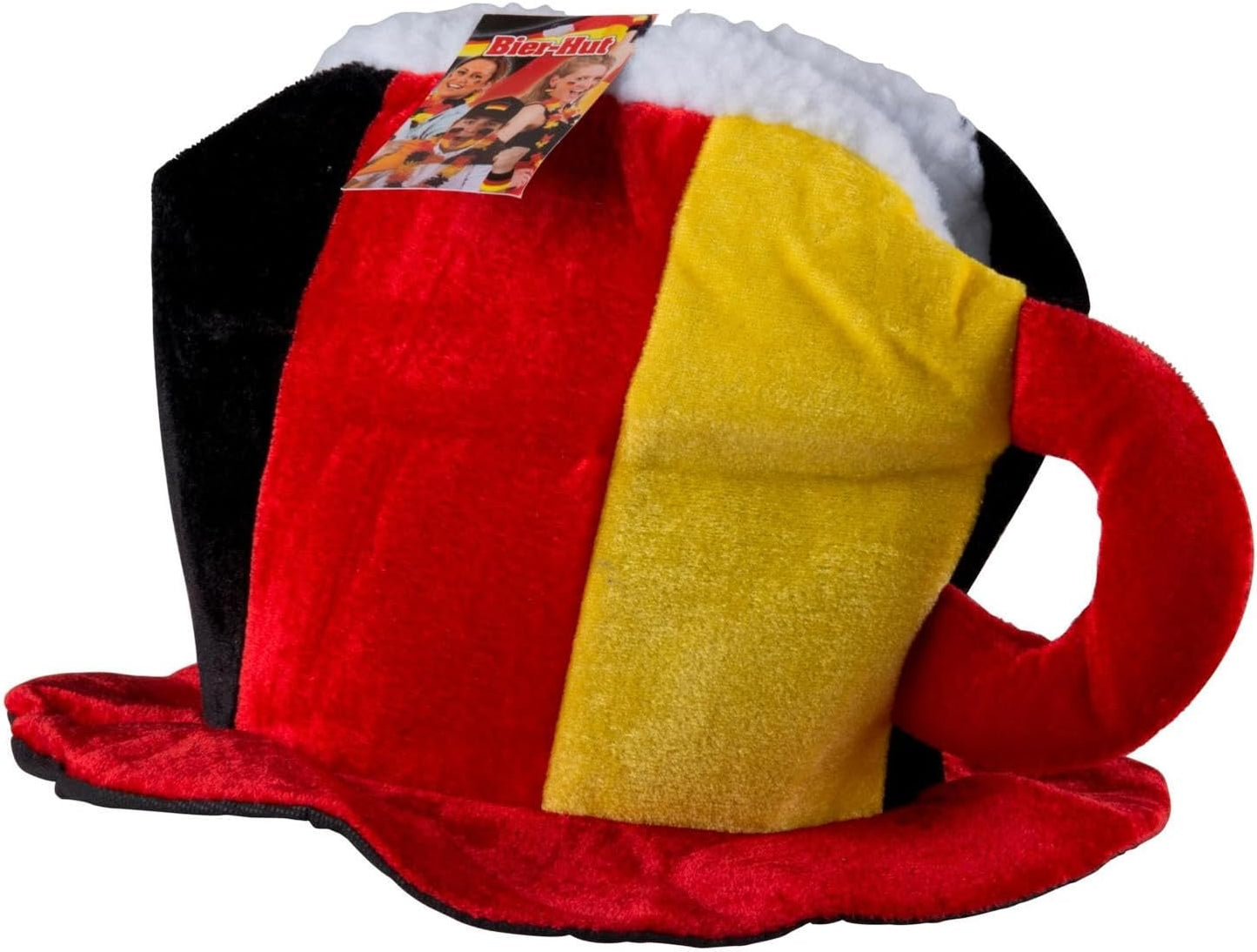 JUNG Bier Hut Deutschland EM 2024 Fanartikel, Lustiger Bierflasche Hut in Schwarz-Rot-Gold für Fußballfans, Verstellbarer Fanartikel für EM 2024, Origineller Bierflasche Hut für Partys & Events