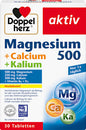 Doppelherz Magnesium 500 + Calcium + Kalium Tabletten 30 St, 69,6 g