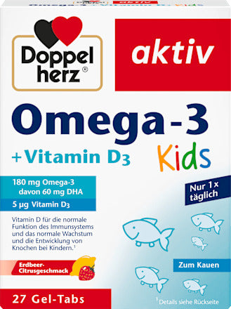 Doppelherz Omega-3 + Vitamin D3 Kids Kautabletten 27 St, 35,1 g